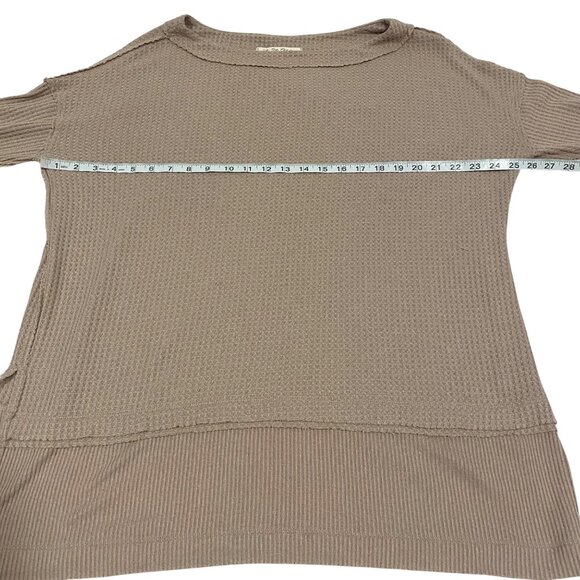 Free People We the‎ Free North Shore Oversized Thermal Top in Sand Size S - Picture 5 of 6